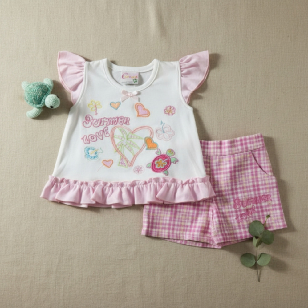 New Baby Girl outfit set Shirt and Shorts Size 6 9 months